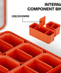 Modbox Tall Compartment Box With 10 Compartments And 4 Removable Bins Clear Lid Stackable Pro Grade Small Parts Organizer interior view