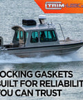 Boat in water with EPDM Dense Rubber Locking Window Gasket For 1/4 Inch Glass And 1/4 Inch Panel Edge, 25 Foot Inline Locking Weather Stripping Seal For Vehicles Boats And Equipment.