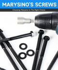 20 Pack 1/4 X 1-1/4 Inch Lag Screws For Wood Stainless Steel Heavy Duty Hex Head Bolts Black Oxide Commercial Grade 304 Mounting Kit With Washers By Marysino, including washers and drill.