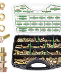 Built Tough Heavy Duty Bolt Nut Washer Set 467 Piece Assortment Kit With Flat Hex Screws Bolts Nuts Lock Washers And Gaskets SAE Sizes