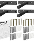 Heavy Duty Floating Shelf Brackets 6 Inch Mantel Mounts Built To Last That Hold Up To 125 Lbs For Drywall Brick Or Concrete Four Pack with screws
