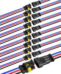 3 Pin Waterproof Electrical Wire Connectors Kit For Automotive Cars Trucks Motorcycles And Marine Boats Quick Disconnect Plug Sockets