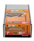 Pro Grade Brown Gutter Fascia Screws 5 16 By 7 Inch 25 Pack For Wood Roof Gutters in box showing Type 17 point and coarse thread.
