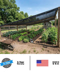 30 Percent Shade Cloth For Greenhouses And Gardens 8 Foot By 12 Foot Heavy Duty HDPE Tarp With Grommets installed over garden