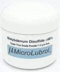 MoS2 Powder 1-2 Micron MicroLubrol 1 oz Super Fine Molybdenum Disulfide Dry Lubricant container front view