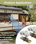 Image of 2 Pack Three Quarter Inch Pocket Door Rollers Replacement Wheels With Top Hanger for Sliding Doors, shown near a trailer with a sliding door.