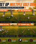 Golf drills setup using Collapsible Golf Alignment Sticks Set, 40 Inch Premium Practice Aiming And Swing Training, Multi Pack.