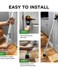 Sliding Door Security Bar 2-In-1 Adjustable Door Jammer With 40 Adjustable Positions shown being installed under a doorknob