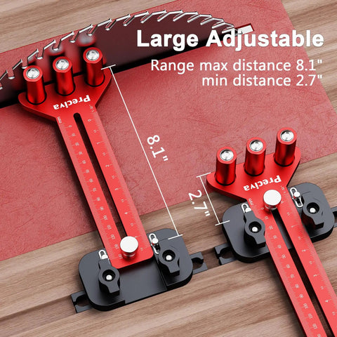 Top Grade Thin Rip Jig For Table Saw Featuring Adjustable Sliding Fence And Dual Laser Scale Guide For Dead Nuts Accurate Woodworking Cuts Down To 1 32 Inch Widths With Knockout Safety Performance, showing adjustable laser measurements.