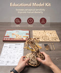 DIY Wooden Catapult Kit 3D Puzzle for Adults and Kids With Wheels and Gears Ballista Model Building Kit 142 Parts With Step by Step How To Guide, hands assembling wooden ballista