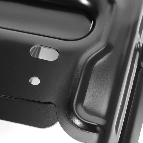ECOTRIC front bumper bracket for Ram 1500, black steel; close-up of mounting holes