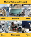 Heavy Duty Waterproof Polyurethane Glue For Boats And RVs 20.3 Fl Oz Marine Adhesive Natural PU Bond on various boat surfaces