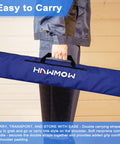 Universal Track Saw Guide Rail Carry Bag Up To 42 Inches for easy transport, held by person, displaying durable blue polyester material