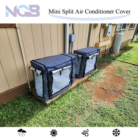 Top Notch Mini Split Cover For Your Outdoor Ac Unit Heavy Duty Weather Gear That Takes A Beating But Gives Zero Quitting Waterproof Windproof Snowproof All Season Shield In Grey