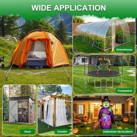 Heavy Duty 30 Inch Ground Anchor Kit For Sheds And Gazebos Screw In Earth Anchors Four Pack securing tent and greenhouse