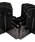 8 Piece Workbench Corner Bracket Kit Built Tough American Steel Angle Brackets for Desk Shop Table or Platform Use Your Own Lumber and Fasteners Made in USA Pro shown in black steel.