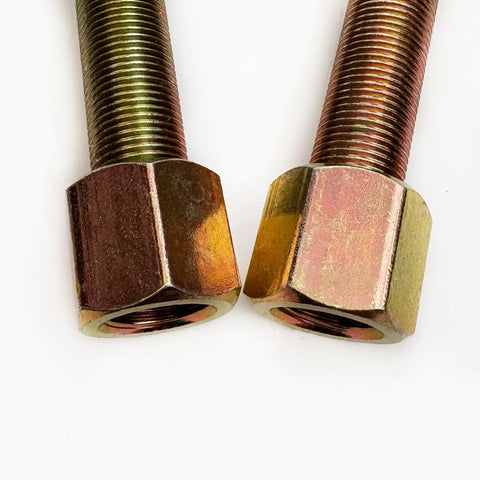 Close-up of nuts from Chevy Rear Ten Inch U Bolt Kit For Sixty To Seventy Two C10 And C20 Trucks With Coil Spring Rear End
