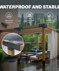 Steel Pergola Kit With T Shaped 3 Way Corner Brackets For 4x4 Lumber Posts in outdoor patio setting