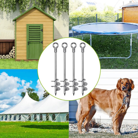 30 Inch Ground Screw In Anchors Heavy Duty 12mm Solid Steel With 3 Inch Spiral Blade Smooth Edges for outdoor setup
