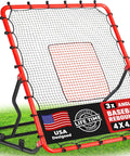 Game Ready Pitch Back Rebounder Net For Baseball And Softball With 3 Adjustable Angles 4x4.5Ft, 2 Strike Zone Targets, UV Resistant