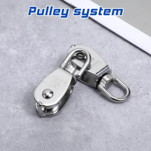 Heavy Duty 304 Stainless Steel Rope Pulley Set 16 Pack M15 Small Swivel Pulleys For Lifting And Towing Durable Wire Cable Wheel For Indoor Outdoor Clothesline And Rigging, 15mm stainless steel pulley