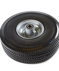 Heavy Duty Solid Rubber Flat Free Tubeless Hand Truck Tire Wheel For Carts And Dollies, A Real Workhorse, 10 X 3.5 Inches side view