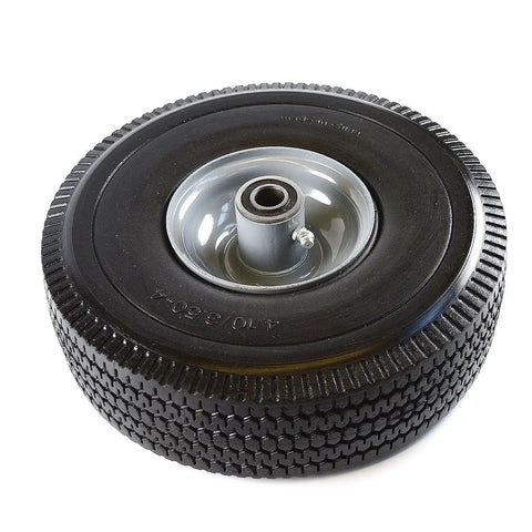 Heavy Duty Solid Rubber Flat Free Tubeless Hand Truck Tire Wheel For Carts And Dollies, A Real Workhorse, 10 X 3.5 Inches side view