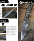 Japanese Tanto Knife Making Kit For Adults DIY Fixed Blade with stonewashed steel and deluxe leather sheath on wooden surface.