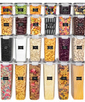 48 Piece Airtight Food Storage Containers Set With Lids, Clear Stackable Pantry Containers For Cereal And Dry Goods