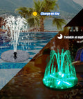 Solar Bird Bath Fountain Pump With 4000mAh Battery, 4W Solar Power, LED light show, day and night operation