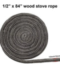 Front view: Amazon Boao wood stove gasket rope, graphite-impregnated fiberglass braided cord, 1/2 in x 84 in