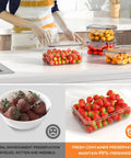 Person using 40 Piece Food Storage Container Set with Airtight Lids Stackable Plastic Meal Prep Containers for Easy Organization