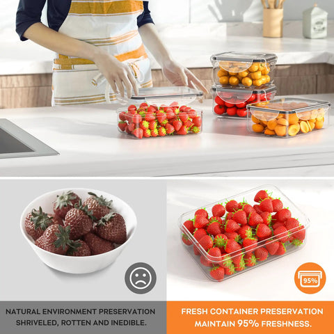 Person using 40 Piece Food Storage Container Set with Airtight Lids Stackable Plastic Meal Prep Containers for Easy Organization