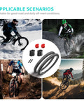 2 Pack 26 Inch Bike Tires 26x1.95 Mountain Bike Tires for MTB Off Road Folding Replacement Tire with Schrader Valve Inner Tubes Tire Levers and Rim Strips Included, showcasing usability in various terrains with cyclists in action