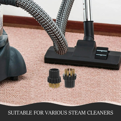 Slick Hardworking 6 Pack Steam Cleaner Brush Head Replacements Featuring Durable Plastic And Copper Build For Quick Swap Commercial Floor Mop Parts That Crush Grime With Zero Sweat on plush carpet with steam cleaner