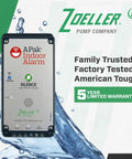 Indoor High Water Alarm System With Reed Sensor, Loud 80 DB Buzzer And Bright Red Visual Alert, Sends Text Email Or Push Notifications Via Z Control App, Monitors Basements Sump Pits Pump Rooms And Holding Tanks, 115 Volt With Battery Backup, front view