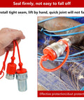 Two Sets Of One Half Inch ISO A Hydraulic Coupler Dust Caps And Female Plug Covers For Contamination Prevention, installed