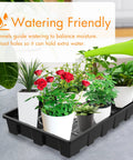 Reusable Seed Tray Set For Easy Grow Seed Starting Microgreens Indoor Gardening And Greenhouse Nurseries No Drain Holes For Mess Free Watering 14.5 By 9 Inches 10 Pack with plants