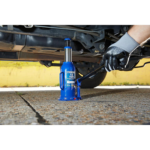 Badass 12 Ton Hydraulic Bottle Jack With High Grade Steel Welded Base For No Sweat Shop Grind Daily Auto Repair And Farm Hauling 15.94 To 18 Inch Lift Height Built Legit