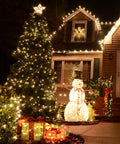 Warm White Christmas String Lights, 20 Ft, 100-Count Incandescent White Wire Lights illuminating outdoor Christmas decor