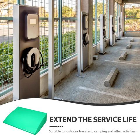 All Weather EV Charger Station Cover Waterproof Outdoor Rain Sun Shield Abs Housing Green Heavy Duty designed for EV charging stations.