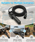 Premium 5 Pin Winch Remote Control Switch Cable For Badland Electric Winches in use for off-road, marine, and agricultural scenarios.
