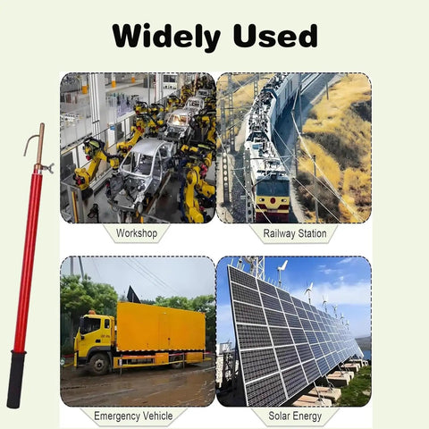Pro Level Telescoping High Voltage Discharge Rod No Fuss Epoxy Resin Stick for use in workshop, emergency vehicle, railway station, solar energy.