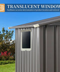 Outdoor Metal Tool Shed 5x3x6 Ft With Lockable Door And Side Window Waterproof Steel Garden Storage Shed for patio