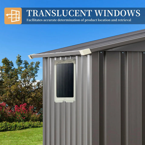 Outdoor Metal Tool Shed 5x3x6 Ft With Lockable Door And Side Window Waterproof Steel Garden Storage Shed for patio