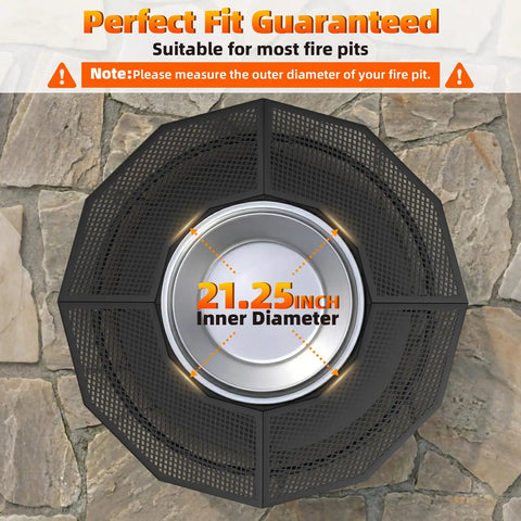 Outdoor Fire Pit Surround Table With 40 Inch Tabletop And 21 Inch Inner Ring for Bonfire and Ranger top view