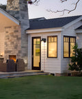 Outdoor Wall Sconce With Built In GFCI Outlets No Fuss Waterproof Aluminum Exterior Lighting for porch at dusk
