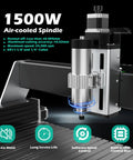 CNC Router RX6040 Beefy Pro Grade with 1.5KW air cooled spindle on metal XYZ axis, dual steel linear guides, ball screws.