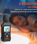 Handy Portable Sound Level Meter With Backlit LCD For Quick Noise Checks, Measures 35-130 dB(A) Range on table