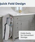 Adjustable Height Sliding Bathtub Transfer Bench With Armrests And Seat Belt For Easy In And Out, folded for storage